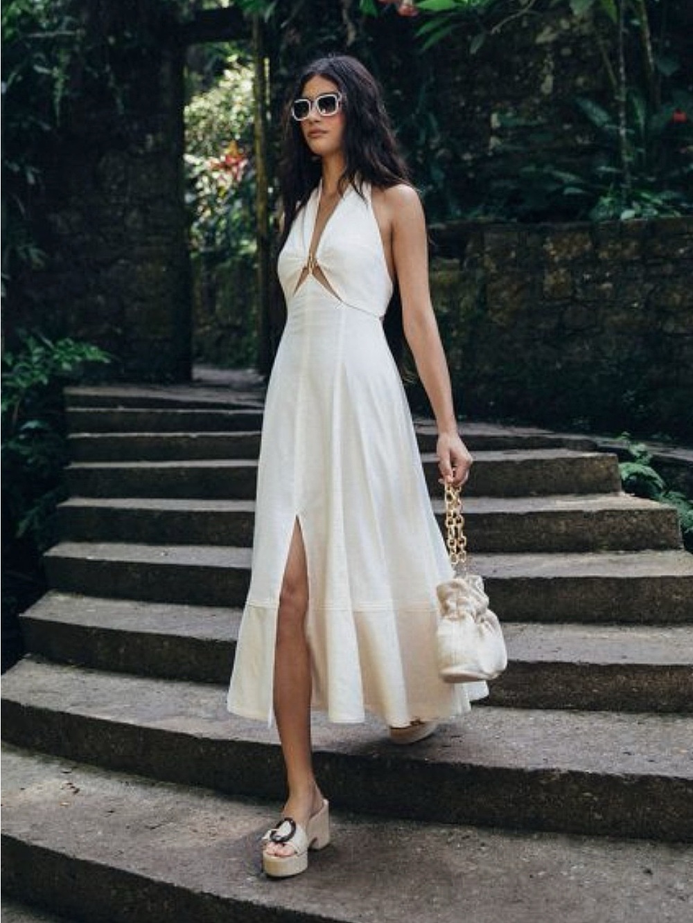 Cult Gaia Orella Halter Linen Dress